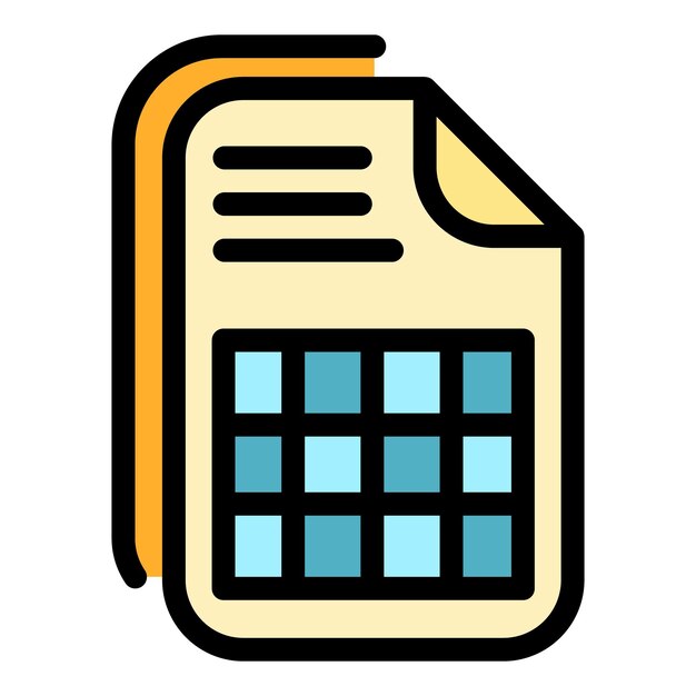 Checklist file icon Outline checklist file vector icon color flat isolated
