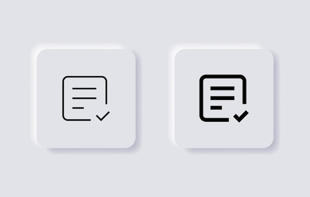 Файл значка контрольного списка проверенный символ в кнопках неоморфизма значки пользовательского интерфейса пользовательского интерфейса