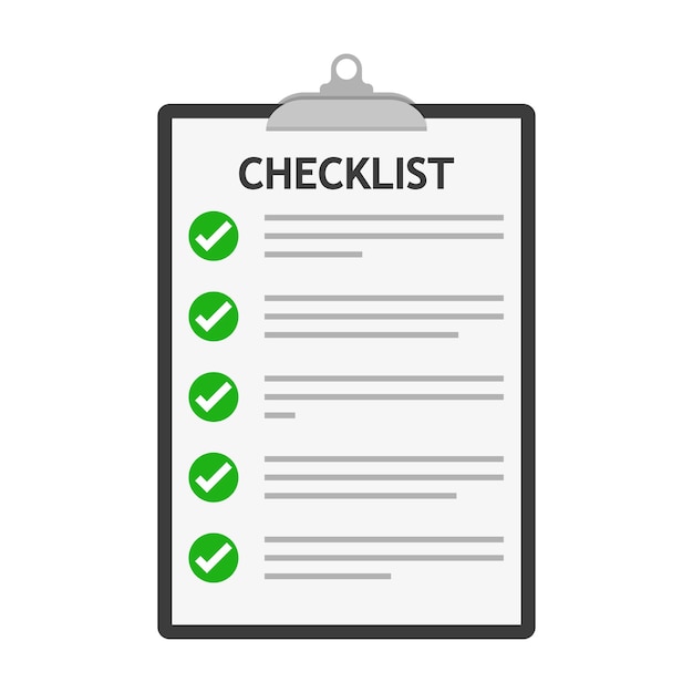 Checklist isolated. Checklist clipboard in flat design