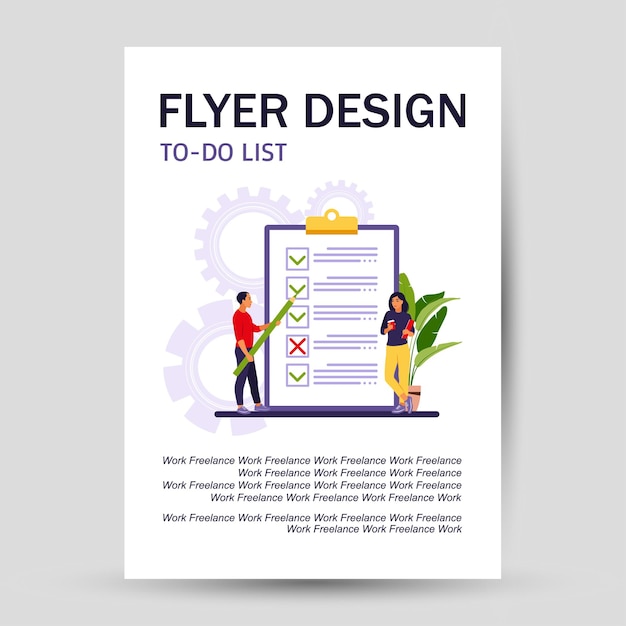 Vector checklist, to-do list flyer. business idea, planning or coffee break. vector illustration. flat style.