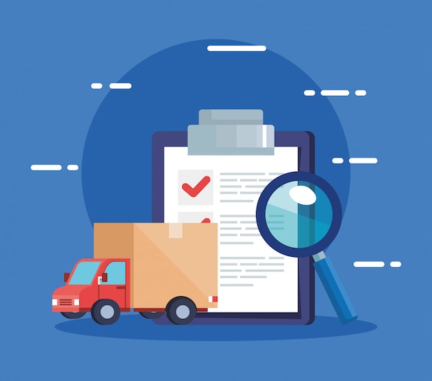 배송 물류 서비스 및 아이콘 점검표