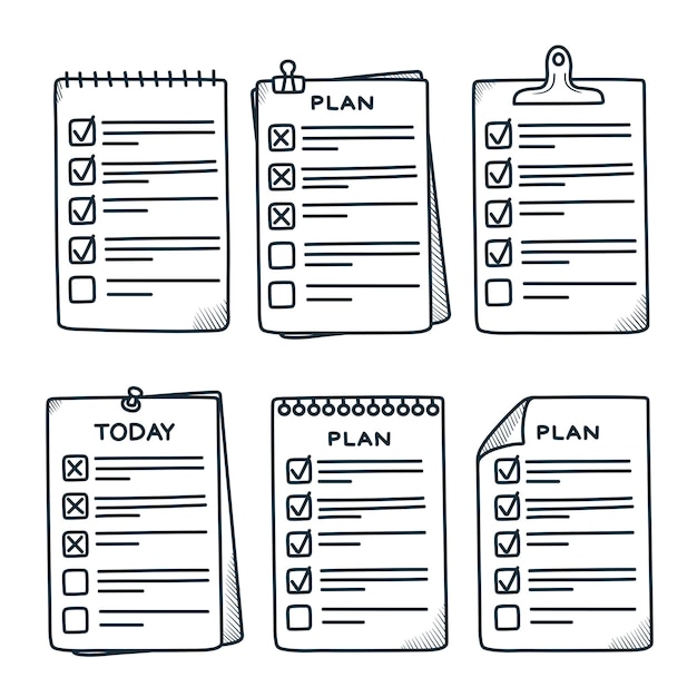 Checklist plan task list vector illustration in flat