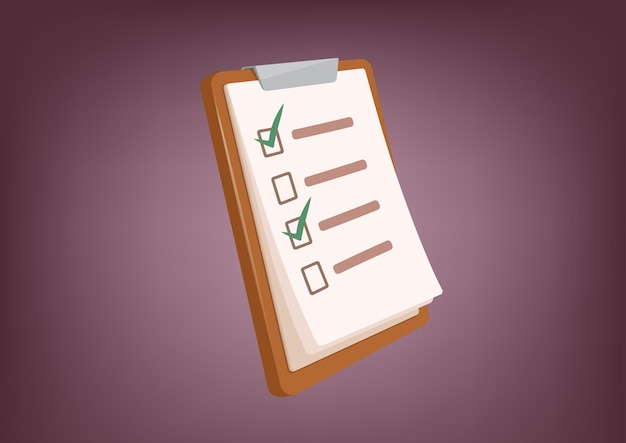 Checklist things to do on clipboard