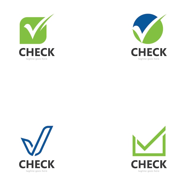 Checklist vinkje selectievakje logo sjabloon vector