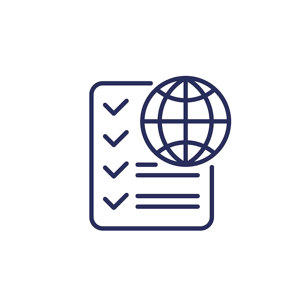checklist with globe line icon