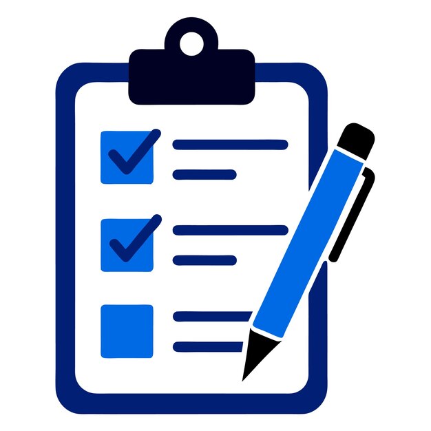 Checklist with pen and completed tasks