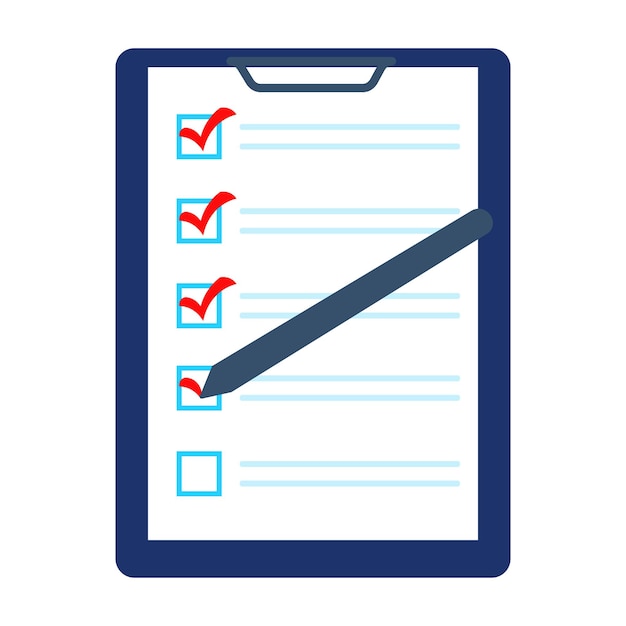 Checklist with red checkmarks