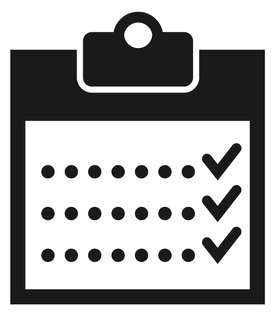 Checklistpictogram Takensymbool Zwart planbord