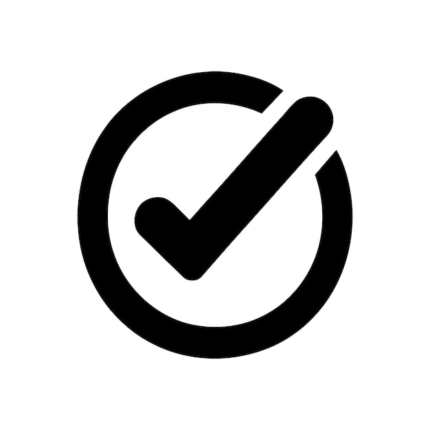 Vector checkmark icon black checkbox icon approved symbol