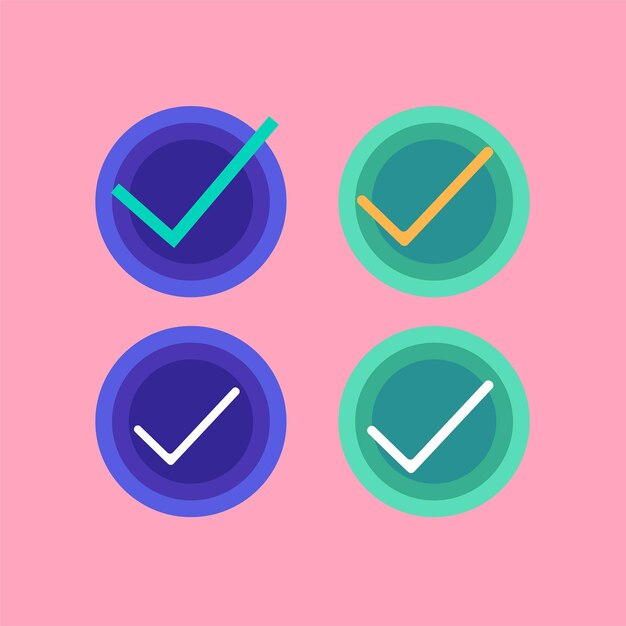 Checkmark Icon button accepted agree Vector Illustration
