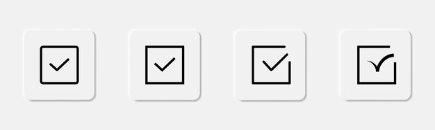 Vector checkmark icon set line checkmark tick vote symbol correct sign checkmark symbol