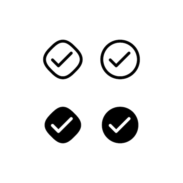 Checkmark icon set vector illustration