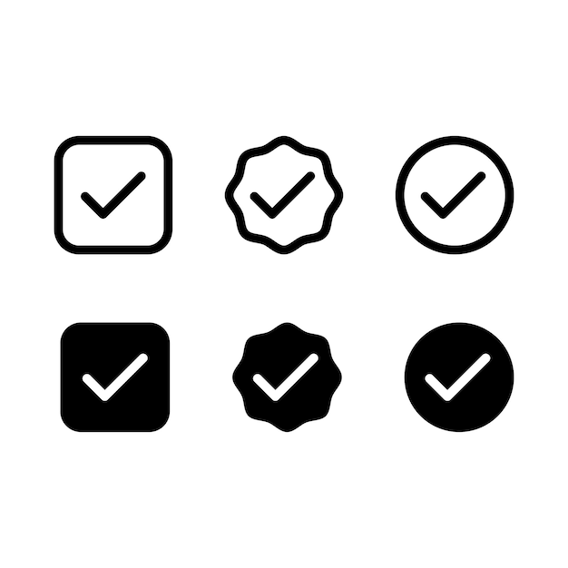 Checkmark icon set vector illustration