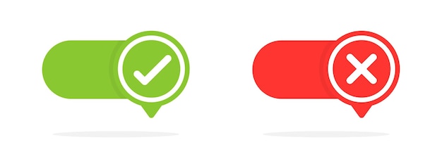 checkmark icons checkbox vector icons tick and cross buttons flat style vector icons