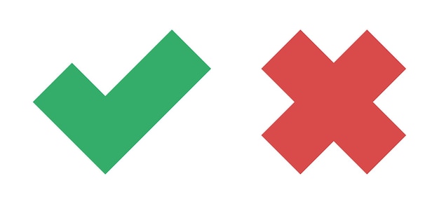 checkmark icons cross and tick