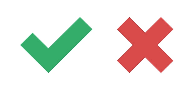checkmark icons cross and tick