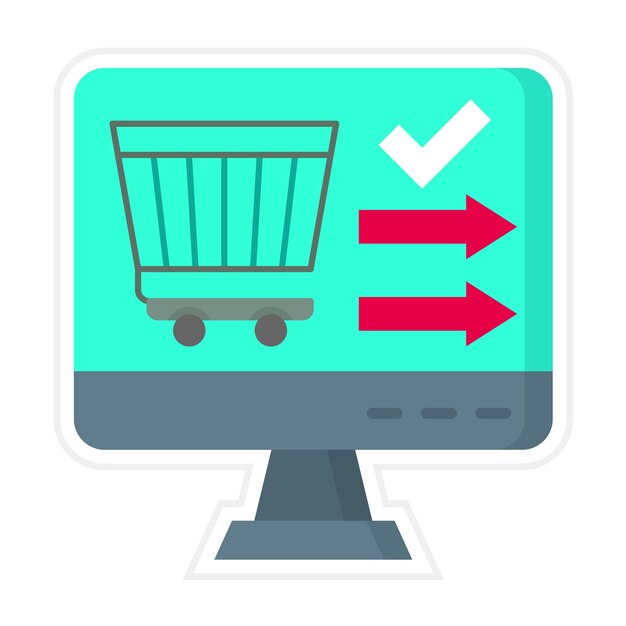 Immagine vettoriale dell'icona di cassa può essere utilizzata per lo shopping e l'e-commerce