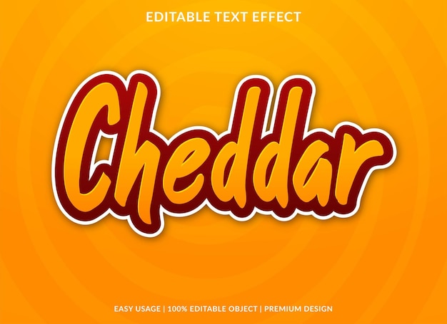 cheddar text effect editable template premium vector