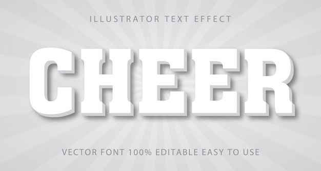 Vector cheer  editable text effect