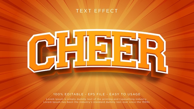 Cheer league bewerkbaar teksteffect