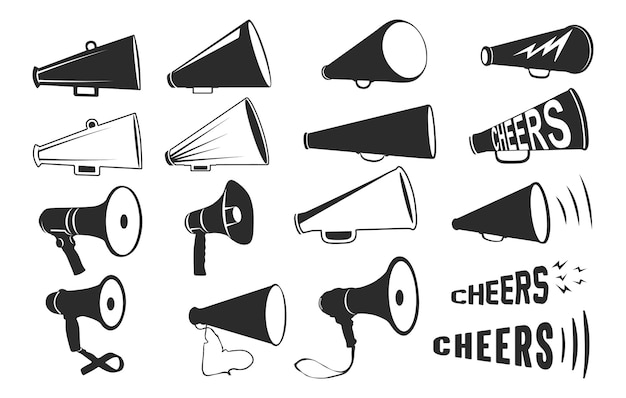 Vector cheer megaphone silhouette cheer megaphone cut files cheer silhouette