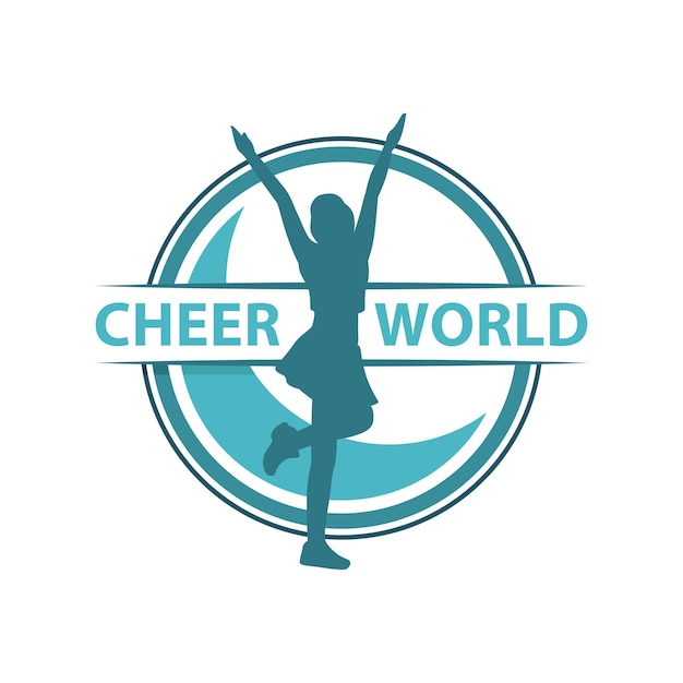 Cheer world logo needed to show the cheerleading vector illustration