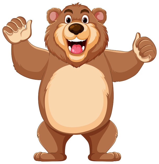 Vector cheerful bear giving thumbs up