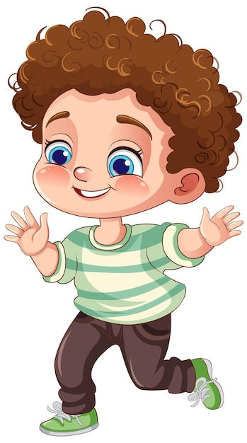 Cheerful boy cartoon character