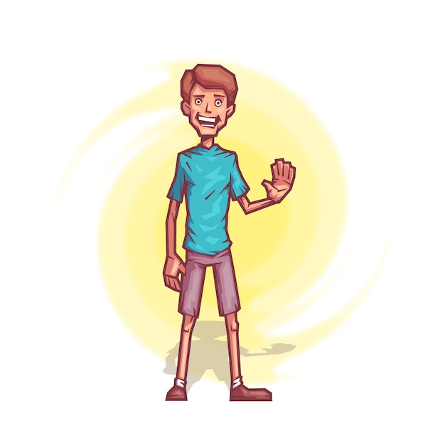 cheerful boy in a cartoon style