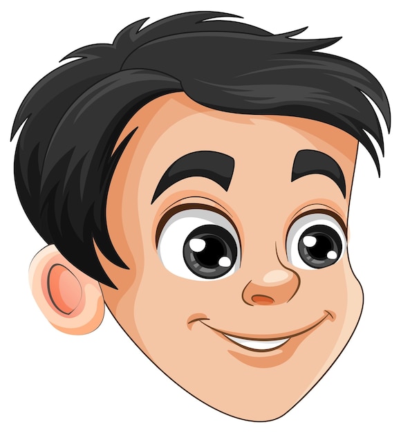 Cheerful Boy Head Vector