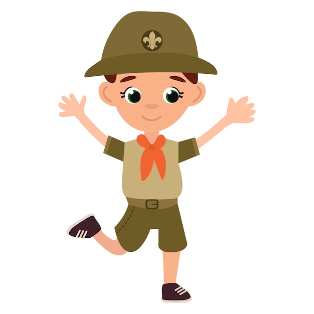 陽気なボーイ・スカウトのキャラクターイラスト
