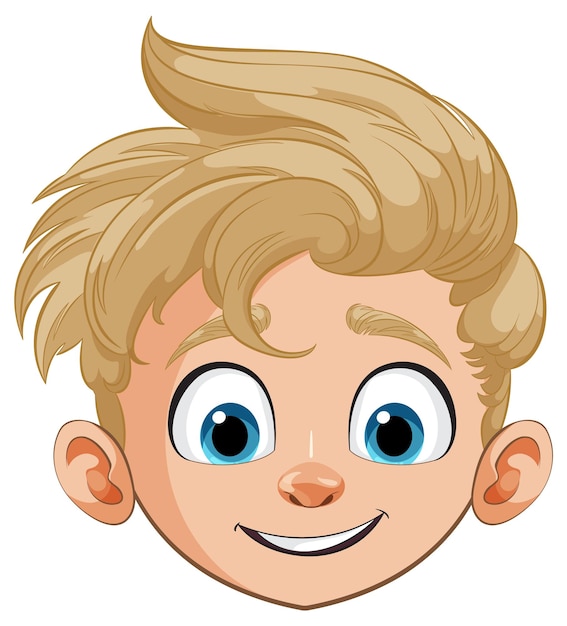 Cheerful Boy with Blonde Hair Illustration