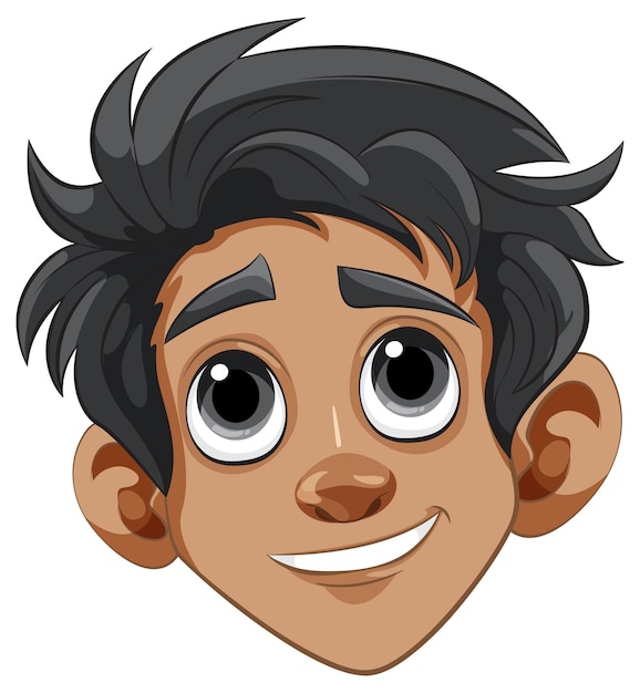 Vector cheerful boy with sparkling eyes