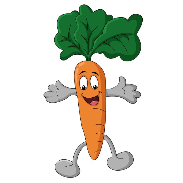 Vector cheerful carrot character cartoon vector illustration