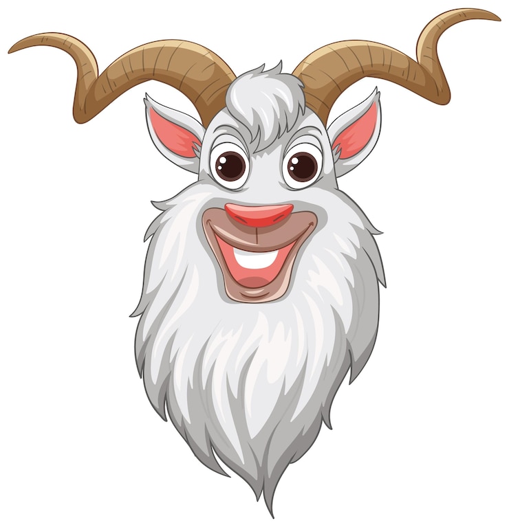 वेक्टर cheerful cartoon goat illustration