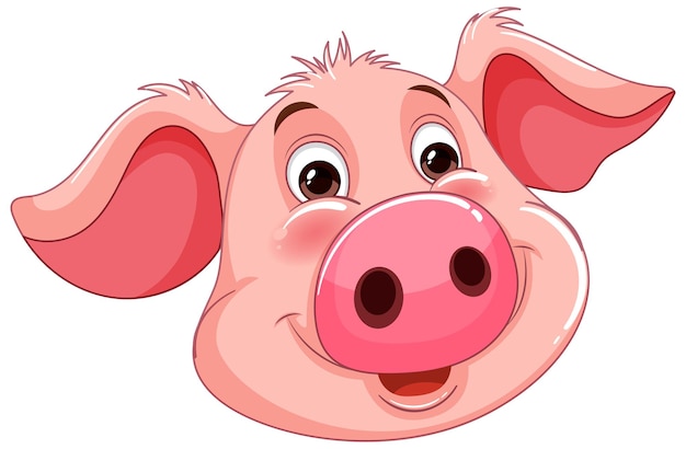 Vector cheerful cartoon pig illustration