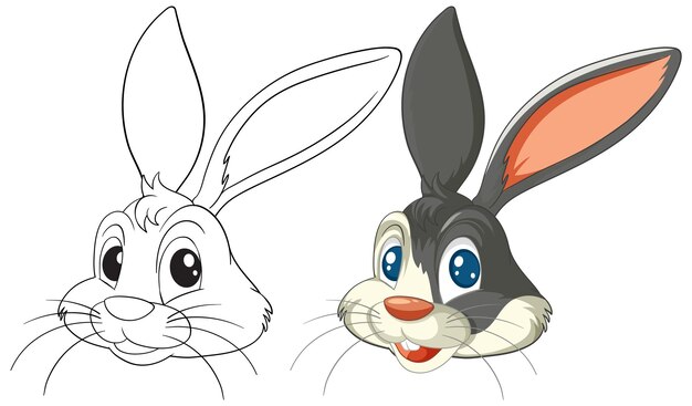Веселая мультфильмная иллюстрация кролика
