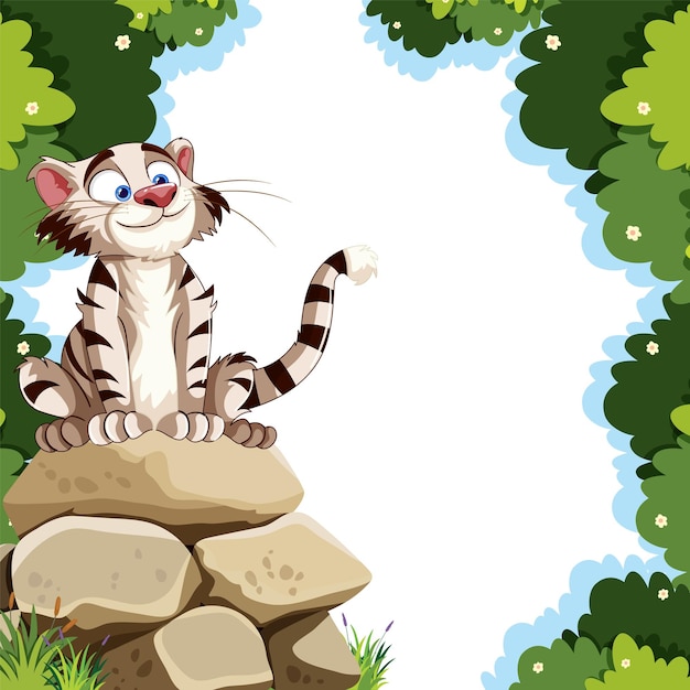 Cheerful Cat in a Forest Clearing