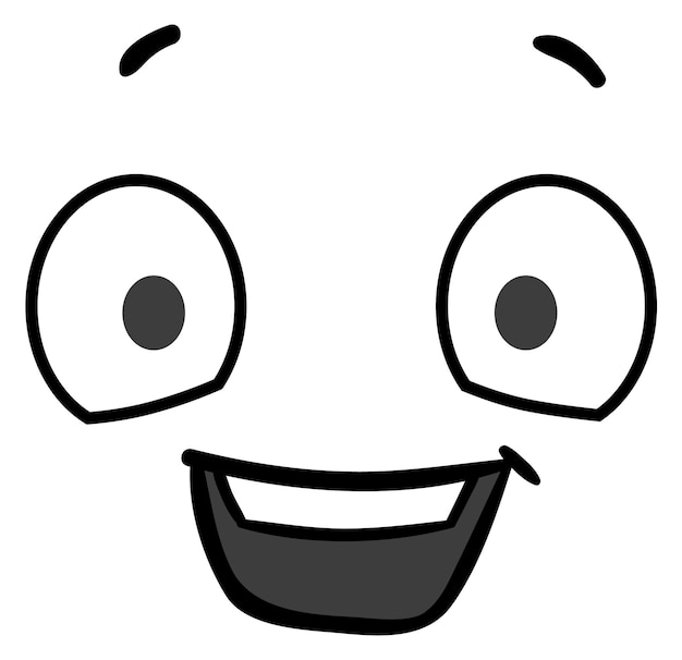 Vector cheerful character expression comic face cartoon expression