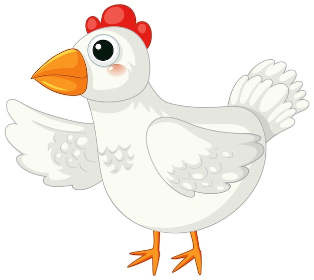 Vector cheerful chicken cartoon character standing in vector style