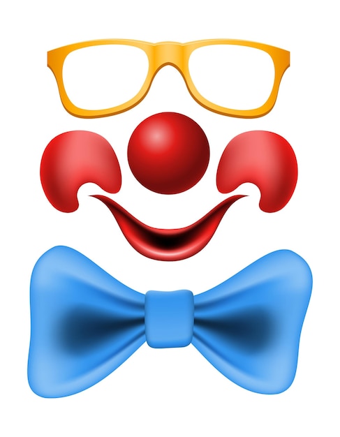 cheerful clown actor and circus character vector illustration