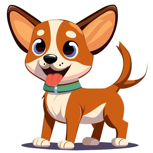 Cheerful corgi dog standing hand drawn cartoon sticker icon concept isolated illustration