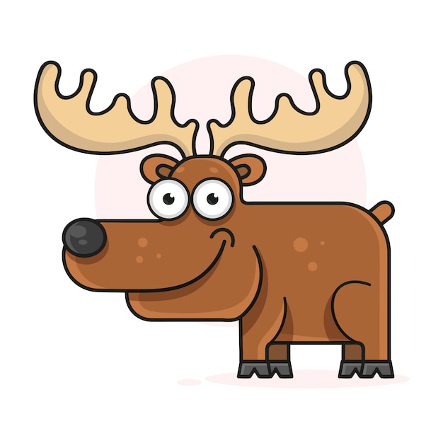 Cheerful deer vector illustration