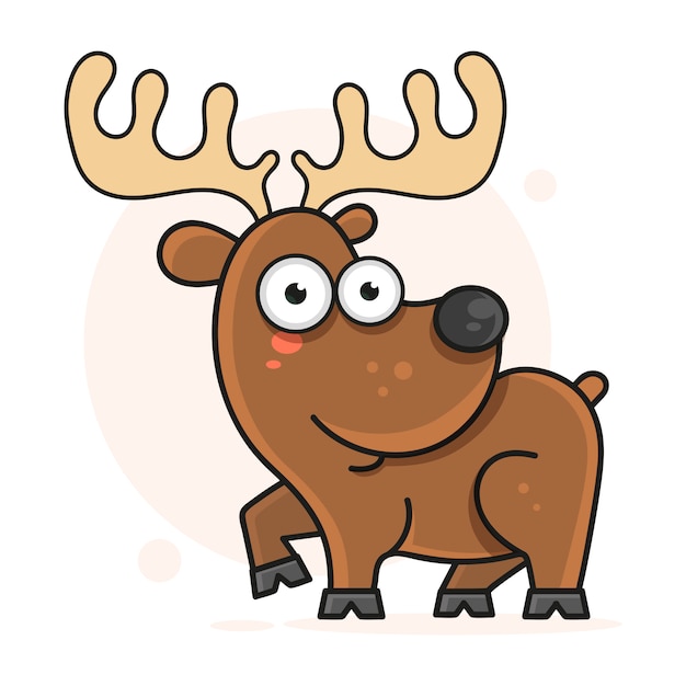 Vector cheerful deer vector illustration