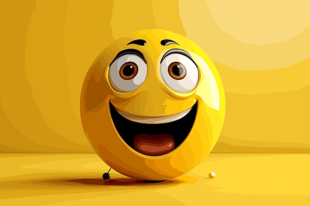 Cheerful emoticon stylized as a groove Yellow illustration in extension