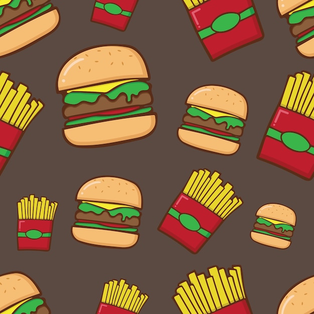 Cheerful fast food pattern