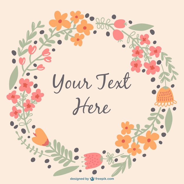 Vector cheerful floral wreath