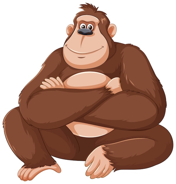 Cheerful Gorilla Cartoon Character