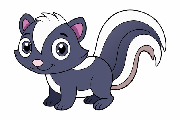 Cheerful Kawaii Skunk Vector Illustration