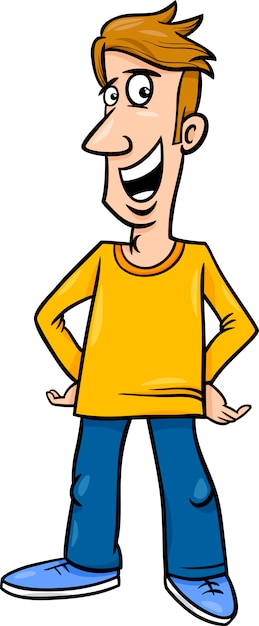 cheerful man cartoon illustration